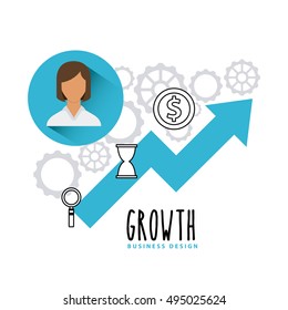 Business growth funds flat icons vector illustration design