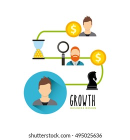 Business growth funds flat icons vector illustration design