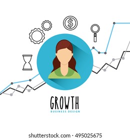 Business growth funds flat icons vector illustration design