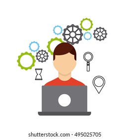 Business growth funds flat icons vector illustration design