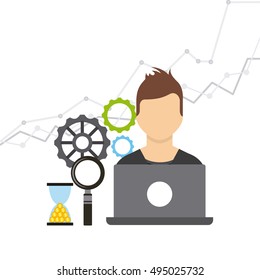 Business growth funds flat icons vector illustration design