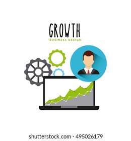 Business growth funds flat icons vector illustration design