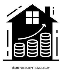 Business growth glyph icon 