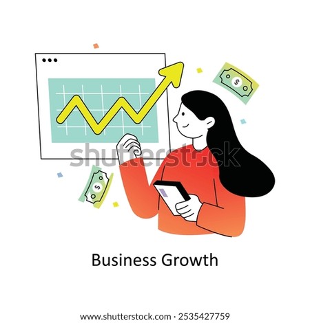 Business Growth Gradient Flat Style Design Vector illustration. Stock illsutration. 