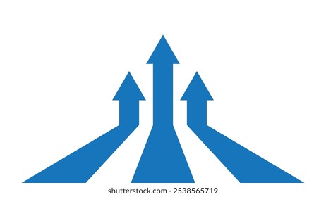 Business growth graph arrow vector. Strategy targeting success profit increase sign symbol.