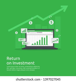 
Business growth graph and arrows chart increase to success. Return on investment ROI or increase profit concept. Finance stretching rising up. Financial analysis for marketing strategy banner