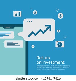 Business growth graph and arrows chart increase to success. Return on investment ROI or increase profit concept. Finance stretching rising up. Financial analysis for marketing strategy banner