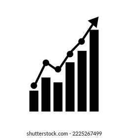 Icono de gráfico de crecimiento de negocios | Ilustración del vector negro |