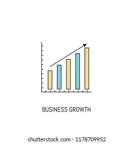 business growth graph colorful line icon. graph Simple Icon illustration.  Line Icon Useful For Web, Mobile, Software & Apps. Eps-10.