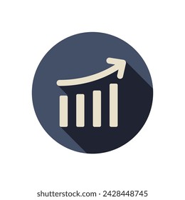 Business growth graph. Flat style vector icon.