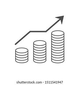 Business growth graph icon vector