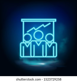Business growth, graph neon vector icon. Blue neon, Business neon vector icon.
