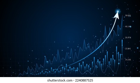 Business growth graph or profitable investment concept. The arrow increases the company's future growth.
