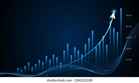 Business growth graph or profitable investment concept. The arrow increases the company's future growth.	