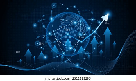 Business growth graph or profitable investment concept. The arrow increases the company's future growth.	