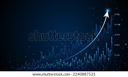 Business growth graph or profitable investment concept. The arrow increases the company's future growth.
