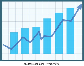 Business growth graph vector background Business chart