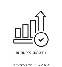 Business growth hin line vector icons.