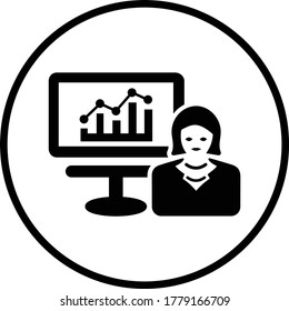Business growth icon / black color