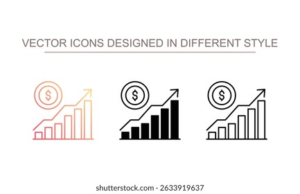 Business Growth icon design with white background stock illustration