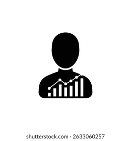Business growth icon person chart success.