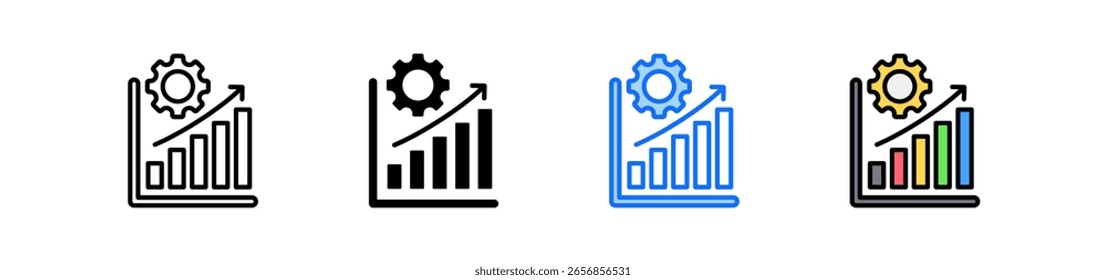 Business Growth Icon Set Multiple Style Collection