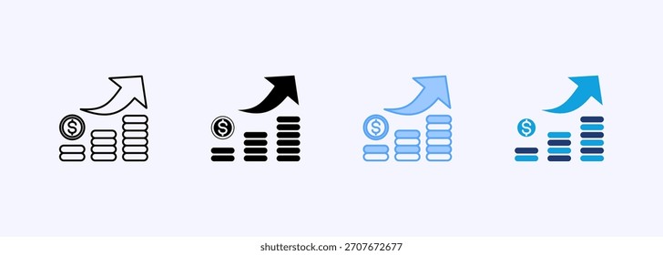 Conjunto de íconos de crecimiento empresarial Elemento de Colección de estilo múltiple para diseño