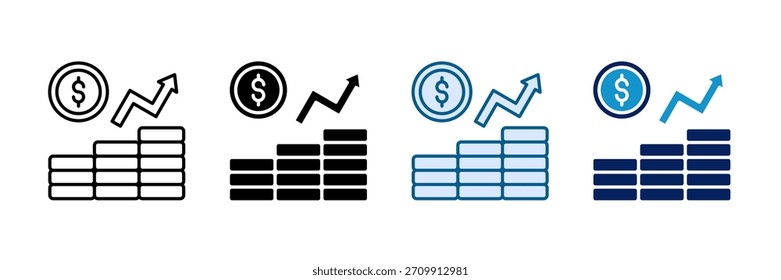 Business Growth Icon Set Multiple Style Collection