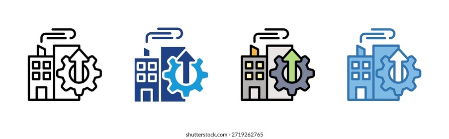 Business Growth icon set multiple style collection