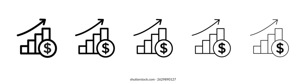 Business growth icon Simple thin line flat symbol