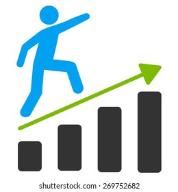 Business Growth Icon. This Isolated Symbol Uses Modern Corporate Colors.