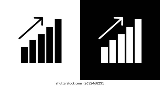 Business growth icon Vector in flat style. Collection silhouettes