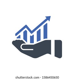 Business growth icon, Vector graphics