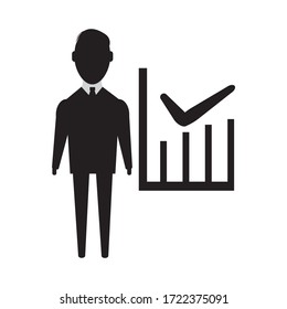 Business growth icon vector graphics