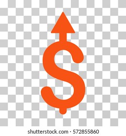 Business Growth icon. Vector illustration style is flat iconic symbol, orange color, transparent background. Designed for web and software interfaces.