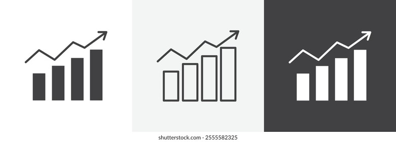 Business growth icon vector set for ui designs