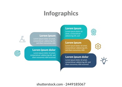 Business growth infographic process with styles ppt slide template design with icons and 5 options or steps. Vector illustration.