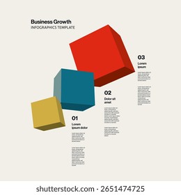 Business Growth Infographic Template with Abstract Minimal Illustration. Editable Abstract eps10 Vector.