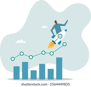 Business growth, investment profit increase, growing fast or improvement sales and revenue, progress or development .business concept.flat character.