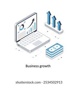 Ilustração de ações isométricas de crescimento de negócios. EPS Ilustração do estoque de arquivos