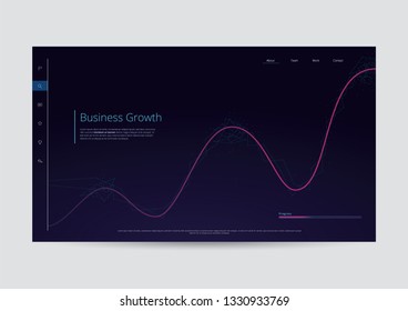 Business Growth Landing Page UI UX Infographics Template Vector Illustration