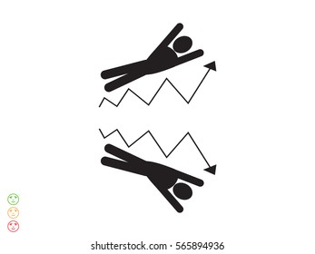 business growth,  man, icon, vector illustration eps10