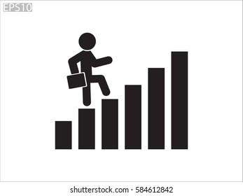 business growth,  man, icon, vector illustration eps10