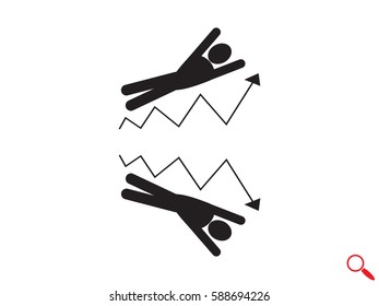 business growth,  man, icon, vector illustration eps10