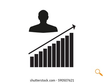 business growth,  man, icon, vector illustration eps10
