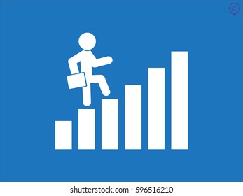 business growth, man, icon, vector illustration eps10