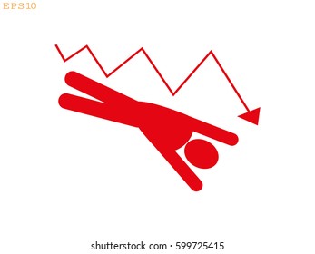 business growth,  man, icon, vector illustration eps10