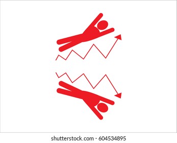 business growth,  man, icon, vector illustration eps10