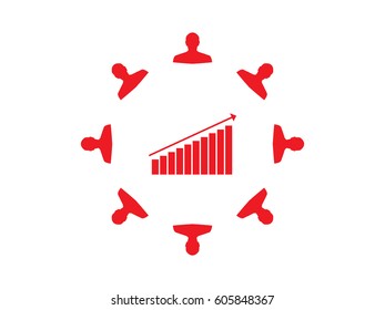 business growth,  man, icon, vector illustration eps10
