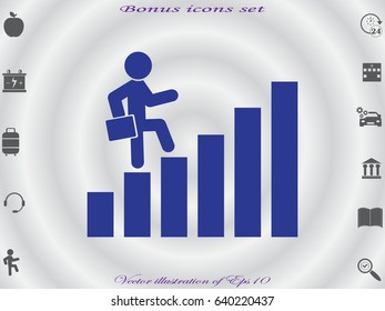 business growth,  man, icon, vector illustration eps10